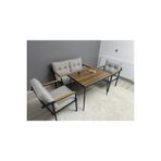 Modern Balkon, Bahce, Cafe - Metal Kanepe Koltuk Takimi - 2+1+1 + Masa