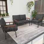 Modern Balkon, Bahçe, Cafe, Metal Kanepe Koltuk Takımı , Bahçe Mobilyası, 211 - Antrasit Koyu Gri