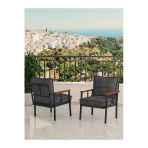 Modern Balkon, Bahçe, Cafe, Metal Koltuk, Kanepe Tekli - Koyu Gri