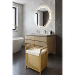 Modern Bambu Çamaşır Kirli Sepeti Geniş Hacim 61X40 X35 cm 100 Lt - 61x40x35cm