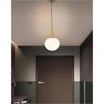 Modern Beyaz Glop Camlı Avize Tekli Sarkıt Salon Oturma Odası Hol Antre Mutfak Avize Eskime Gold - Ahşap - Bej - Siyah - Seçenek 1