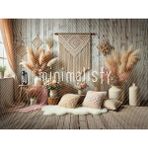 Modern Bohem Sıcak Tonlarla Dolu Arka Plan 200X150CM, Stüdyo Fonu