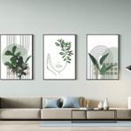 Modern Boho Dekoratif Resim Estetik Bitki Resimleri, Doğal Manzara Plaj, Soyut Sanat Duvar Resimleri Bohem Poster Seti, Çerçevesiz (20 x 30 cm-3 Adet, Poster-05)
