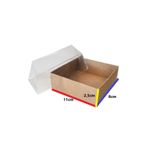 Modern Box 11x8x2.5 Cm Asetat Kapaklı Kraft Kutu Düğün Nişan Kına Hediyelik Kutu 75 Adet