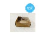 Modern Box 125 Adet 8x8x3 Cm Asetat Kapaklı Kraft Kutu Düğün Nişan Kına Hediyelik Kutu