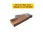 Modern Box 6,5 X 16 X 2,5 Cm Asetat Kapaklı Kraft Kutu Düğün Nişan Kına Hediyelik Kutu 100 Adet
