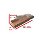 Modern Box 6,5 X 16 X 2,5 Cm Asetat Kapaklı Kraft Kutu Düğün Nişan Kına Hediyelik Kutu 50 Adet