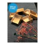 Modern Box 75 Adet 8x8x3 Cm Asetat Kapaklı Kraft Kutu Düğün Nişan Kına Hediyelik Kutu