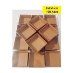 Modern Box 7x7x3 Cm Asetat Kapaklı Kraft Kutu Düğün Nişan Kına Hediyelik Kutu 100 Adet