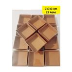 Modern Box 7x7x3 cm Asetat Kapaklı Kraft Kutu Düğün Nişan Kına Hediyelik Kutu 25 Adet