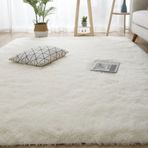 Modern Büyük Yumuşak Dokunuş Kaymaz Uzun Kazık Alan Kilim Oturma Odası Yatak Kanepe Bej Dekoratif Halı