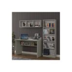 Modern Çalışma Masası Seti %100 Mdf Bilgisayar Ders Ofis Masası Çmt001 Kül Gri