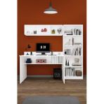 Modern Çalışma Masası Seti %100 Mdf Bilgisayar Ders Ofis Masası Kitaplık Çmt001 Beyaz