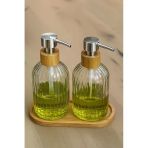 Modern Cam Sıvı Sabunluk Seti, 300 Ml - 2'Li
