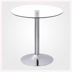 Modern Cam Üst Kaide Yemek Masası 60cm Yuvarlak Mutfak Masası 2 4 Kişilik Kahvaltı Bistro Şeffaf Cam Krom Taban ile