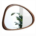 Modern Çiftlik Evi Asimetrik Ahşap Duvar Aynası, 75cm x 90cm, Banyo, Yatak Odası, Oturma Odası, Giriş için Dekoratif Tuvalet Aynası