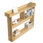 Modern Dar Konsol Masası 3 Katlı ve Depolama Koridor Yatak Odası Oturma Odası için Koridor Kanepe Masası Doğal Kaplama (47x11.8 inç)