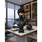 Modern Dekoratif Biblo – Siyah Gold Detaylı David/ Davut Heykeli, Salon Konsol & Sehpa Üstü Şık Ev Dekorasyonu, Lüks Ofi