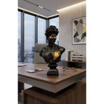 Modern Dekoratif Biblo – Siyah Gold Detaylı David/Davut Heykeli, Salon Konsol & Sehpa Üstü Şık Ev Dekorasyonu, Lüks Ofis Aksesuarı