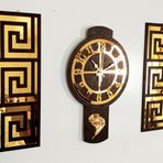 Modern Dekoratif Duvar Saati 3 lü Set Gold Siyah
