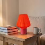 Modern Dekoratif Masa Lambası Turuncu – Minimal Tasarım, E14 Duy, 2m Kablolu, Beyaz Işık Ampul Hediyeli Gece Lambası (Kırmızı)