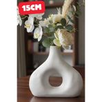 Modern Delikli Merkez Vazo | Centerpiece Modern Hole Vase | Minimal Dekoratif Vazo Beyaz