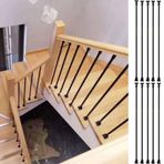 Modern Demir Korkuluk Merdiven Milleri - 10'lu Paket Siyah 130 cm (51 inç) Villa Merdiven için İçi Boş Korkuluk Parçaları ve Ayakkabılarla Tamamlandı Şık İç Korkuluk