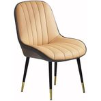 Modern Deri Mutfak Yemek Sandalyeleri Yatak Odası Evlilik Odası Balkon Gri+Mavi Beden K Basit ve Şık Kanepe Sandalye ve Tuvalet Masası Makyaj Sandalyesi, K Gri+bronz-B,K Grey+bronze-Size