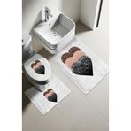 Modern Desenli Dijital Baskı 3’lü Banyo Paspas Takımı Yıkanabilir Kaymaz Tabanlı Klozet Takımı KLZ0001
