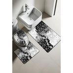 Modern Desenli Dijital Baskı 3’lü Banyo Paspas Takımı Yıkanabilir Kaymaz Tabanlı Klozet Takımı KLZ0002