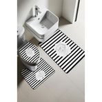 Modern Desenli Dijital Baskı 3’lü Banyo Paspas Takımı Yıkanabilir Kaymaz Tabanlı Klozet Takımı KLZ0018