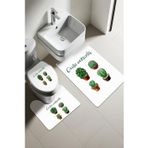 Modern Desenli Dijital Baskı 3’lü Banyo Paspas Takımı Yıkanabilir Kaymaz Tabanlı Klozet Takımı KLZ0019