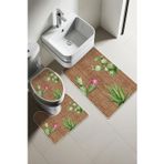 Modern Desenli Dijital Baskı 3’lü Banyo Paspas Takımı Yıkanabilir Kaymaz Tabanlı Klozet Takımı KLZ0020