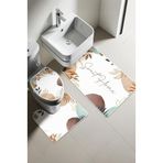 Modern Desenli Dijital Baskı 3’lü Banyo Paspas Takımı Yıkanabilir Kaymaz Tabanlı Klozet Takımı KLZ0022
