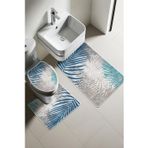 Modern Desenli Dijital Baskı 3’lü Banyo Paspas Takımı Yıkanabilir Kaymaz Tabanlı Klozet Takımı KLZ0023