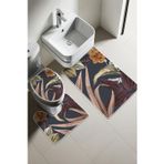 Modern Desenli Dijital Baskı 3’lü Banyo Paspas Takımı Yıkanabilir Kaymaz Tabanlı Klozet Takımı KLZ0024