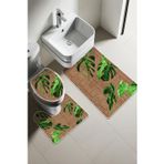 Modern Desenli Dijital Baskı 3’lü Banyo Paspas Takımı Yıkanabilir Kaymaz Tabanlı Klozet Takımı KLZ0025
