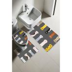 Modern Desenli Dijital Baskı 3’Lü Banyo Paspas Takımı Yıkanabilir Kaymaz Tabanlı Klozet Takımı Klz0027 Renkli 60 X 90