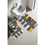 Modern Desenli Dijital Baskı 3’lü Banyo Paspas Takımı Yıkanabilir Kaymaz Tabanlı Klozet Takımı KLZ0027
