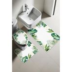 Modern Desenli Dijital Baskı 3’lü Banyo Paspas Takımı Yıkanabilir Kaymaz Tabanlı Klozet Takımı KLZ0028