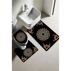 Modern Desenli Dijital Baskı 3’lü Banyo Paspas Takımı Yıkanabilir Kaymaz Tabanlı Klozet Takımı KLZ0032