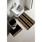 Modern Desenli Dijital Baskı 3’lü Banyo Paspas Takımı Yıkanabilir Kaymaz Tabanlı Klozet Takımı KLZ0038