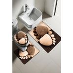 Modern Desenli Dijital Baskı 3’lü Banyo Paspas Takımı Yıkanabilir Kaymaz Tabanlı Klozet Takımı KLZ0055