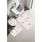 Modern Desenli Dijital Baskı 3’lü Banyo Paspas Takımı Yıkanabilir Kaymaz Tabanlı Klozet Takımı KLZ0056