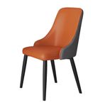 Modern Döşemeli Yemek Sandalyeleri, 2'li Set, Sağlam Metal Ayaklı, Mutfak, Yemek Odası, Oturma Odası için Rahat Koltuklar, Turuncu Renkli Şık Salon Sandalyeleri, Boş Zaman ve Recep için Mükemmel