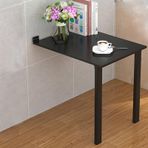 Modern Duvara Monte Katlanır Masa Siyah Ahşap Açılır Masa Ev Ofis Yatak Odası Çalışma Odası veya Yemek Odası için Yer Tasarruflu Tasarım 120 x 40 cm
