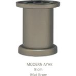 Modern, Düz Ayak 8 cm Krom, Tv Ünitesi, Koltuk Altı , Dolap Ayağı, Vidaları Hediye - Mat Krom