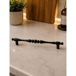Modern Elmas Dokulu Dekoratif Kulp - 160MM Siyah/gold - Şifonyer ve Vestiyer Uyumlu-Mutfak Dolabı,banyo Dolabı