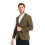 Modern Erkek Blazer Mono Yaka Spor Ceket Örme Haki 48/6