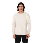 Modern Erkek Oversize Saç Örgü Desenli Bisiklet Yaka Triko Kazak Günlük Şıklık Sunar Kaliteli -Beyaz-S